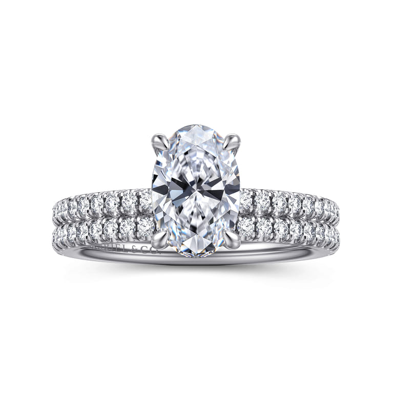 Evelyn - 14K White Gold Oval Diamond Engagement Ring - 0.18 ct - Shot 4