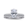 Evelyn - 14K White Gold Oval Diamond Engagement Ring - 0.18 ct