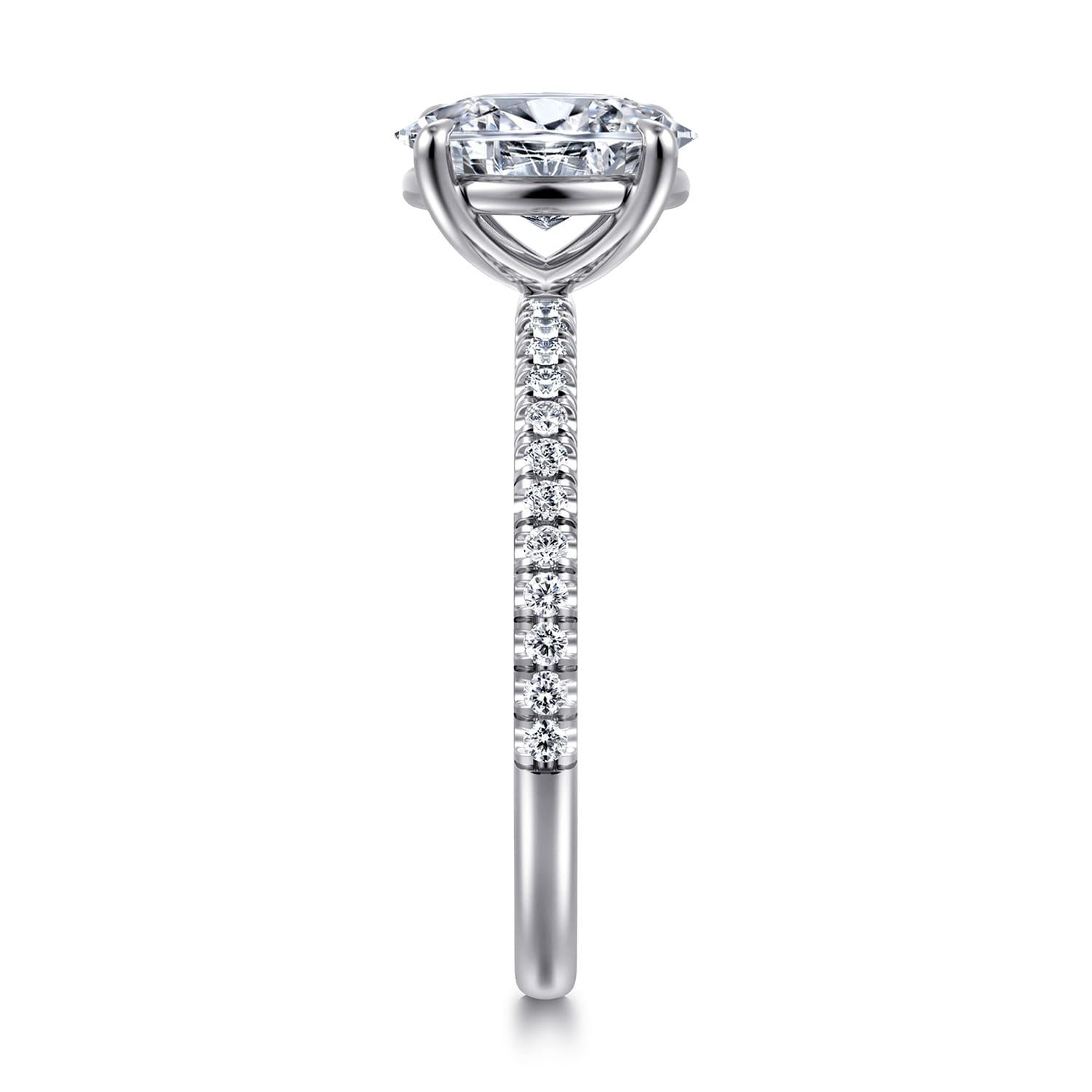 Evelyn - 14K White Gold Oval Diamond Engagement Ring - 0.18 ct - Shot 5
