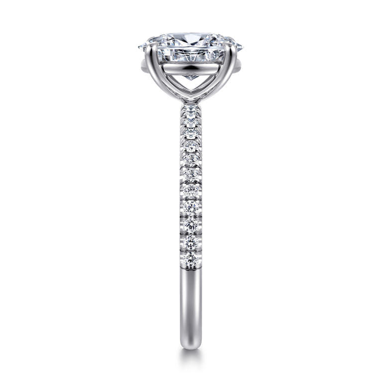 Evelyn - 14K White Gold Oval Diamond Engagement Ring - 0.18 ct - Shot 5
