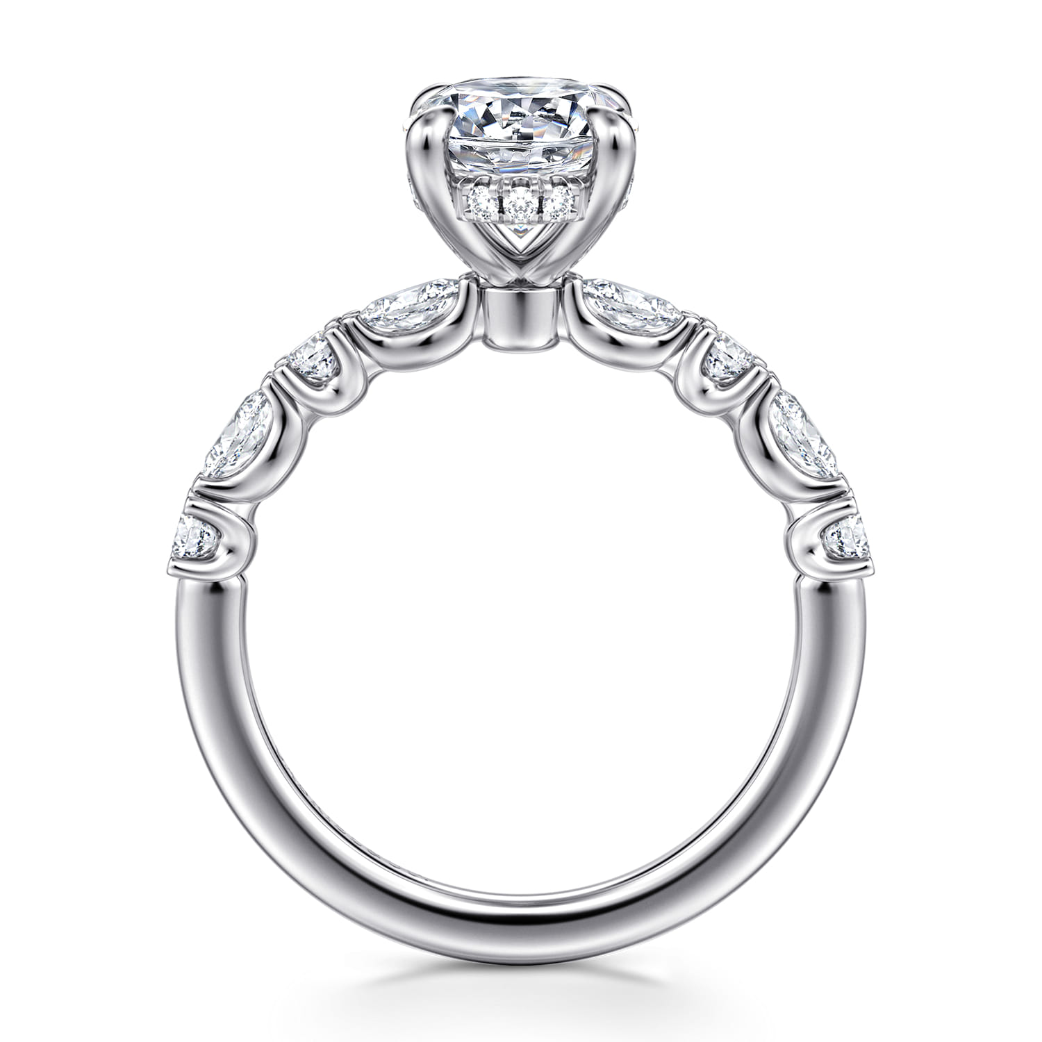 Juliet - 14K White Gold Oval Diamond Engagement Ring - 0.5 ct - Shot 2