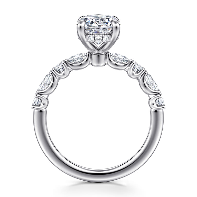 Juliet - 14K White Gold Oval Diamond Engagement Ring - 0.5 ct - Shot 2