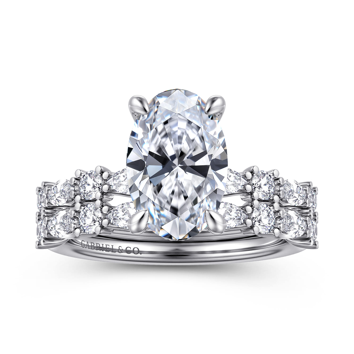 Juliet - 14K White Gold Oval Diamond Engagement Ring - 0.5 ct - Shot 4