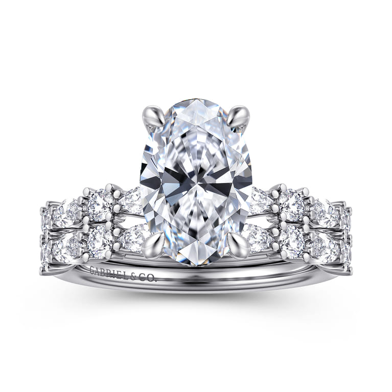 Juliet - 14K White Gold Oval Diamond Engagement Ring - 0.5 ct - Shot 4