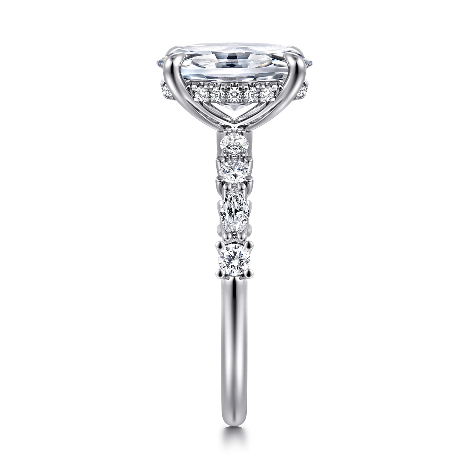 Juliet - 14K White Gold Oval Diamond Engagement Ring - 0.5 ct - Shot 5