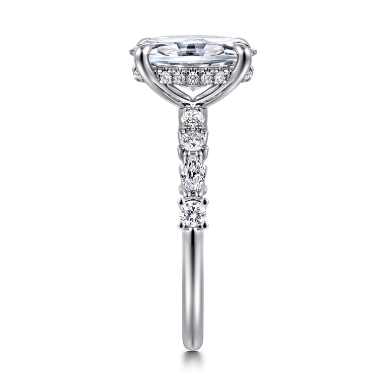 Juliet - 14K White Gold Oval Diamond Engagement Ring - 0.5 ct - Shot 5