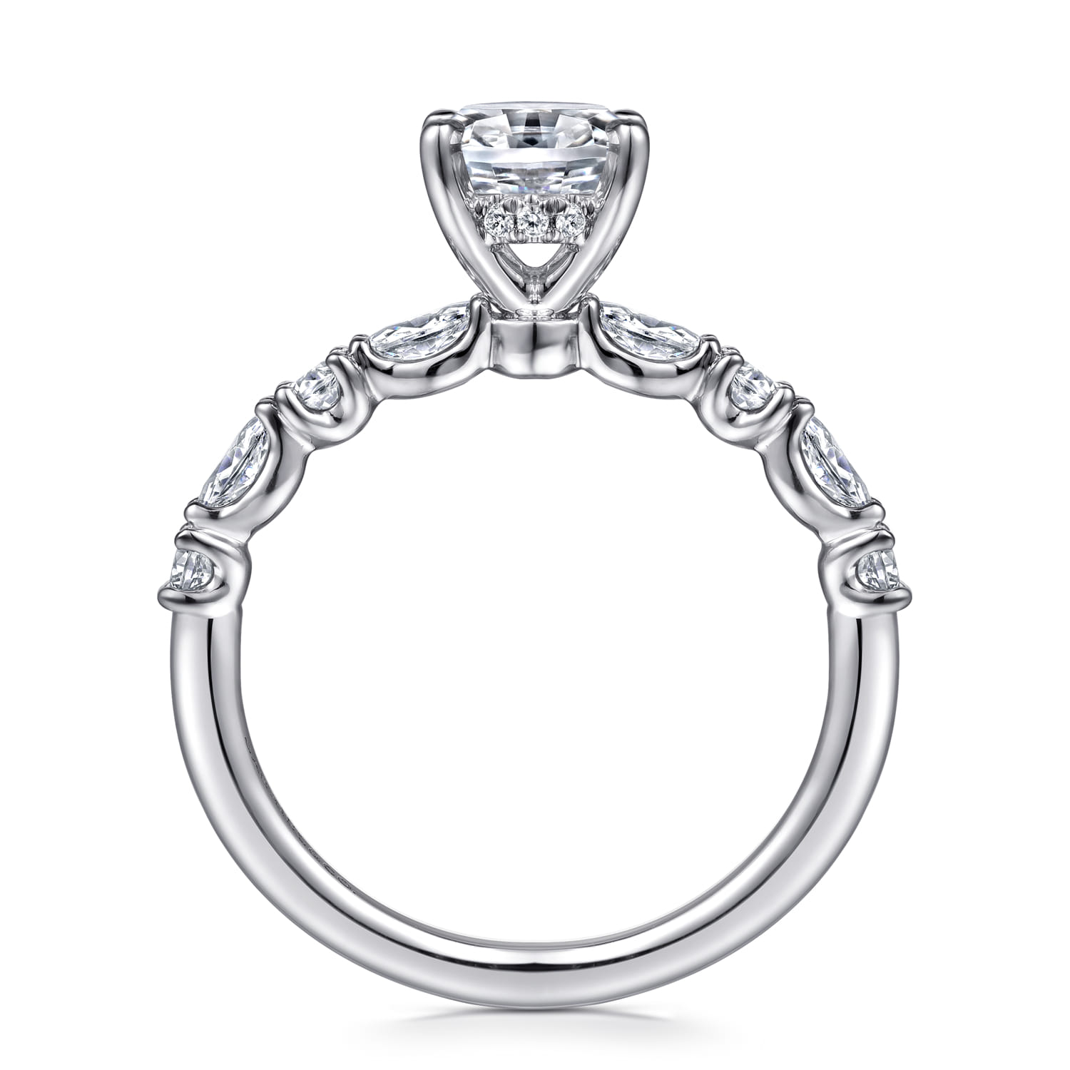 Juliet - 14K White Gold Oval Diamond Engagement Ring - 0.47 ct - Shot 2