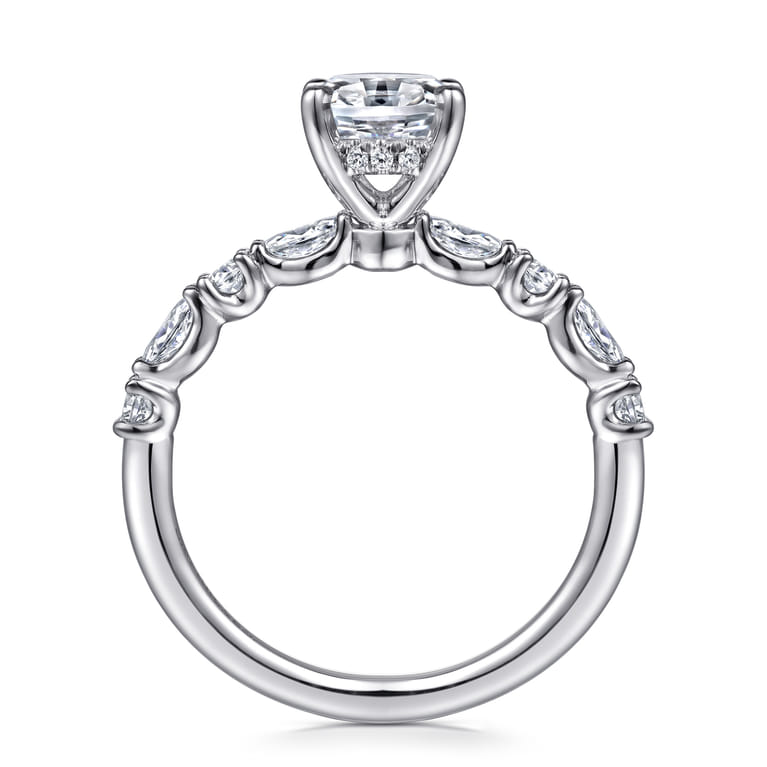 Juliet - 14K White Gold Oval Diamond Engagement Ring - 0.47 ct - Shot 2