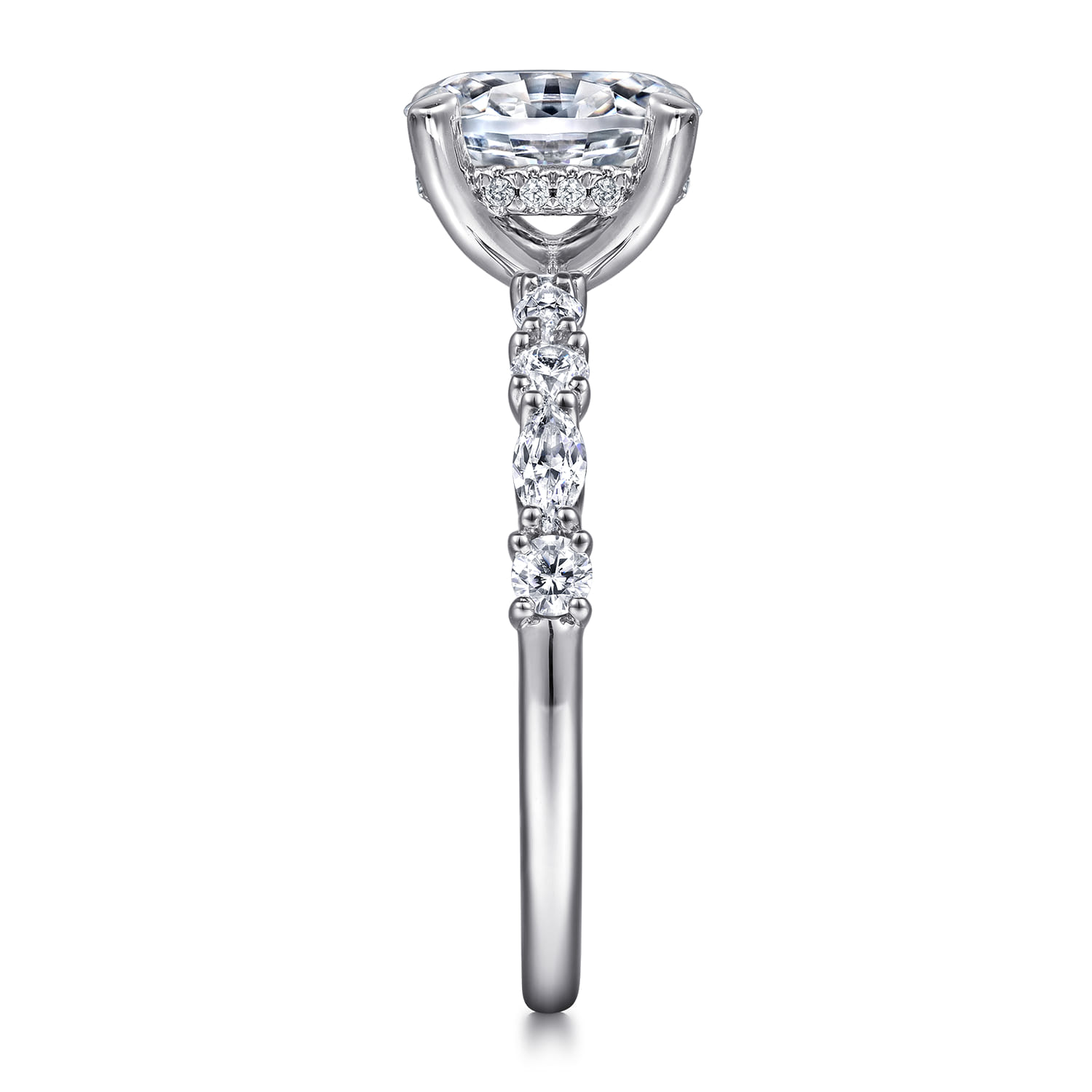 Juliet - 14K White Gold Oval Diamond Engagement Ring - 0.47 ct - Shot 5