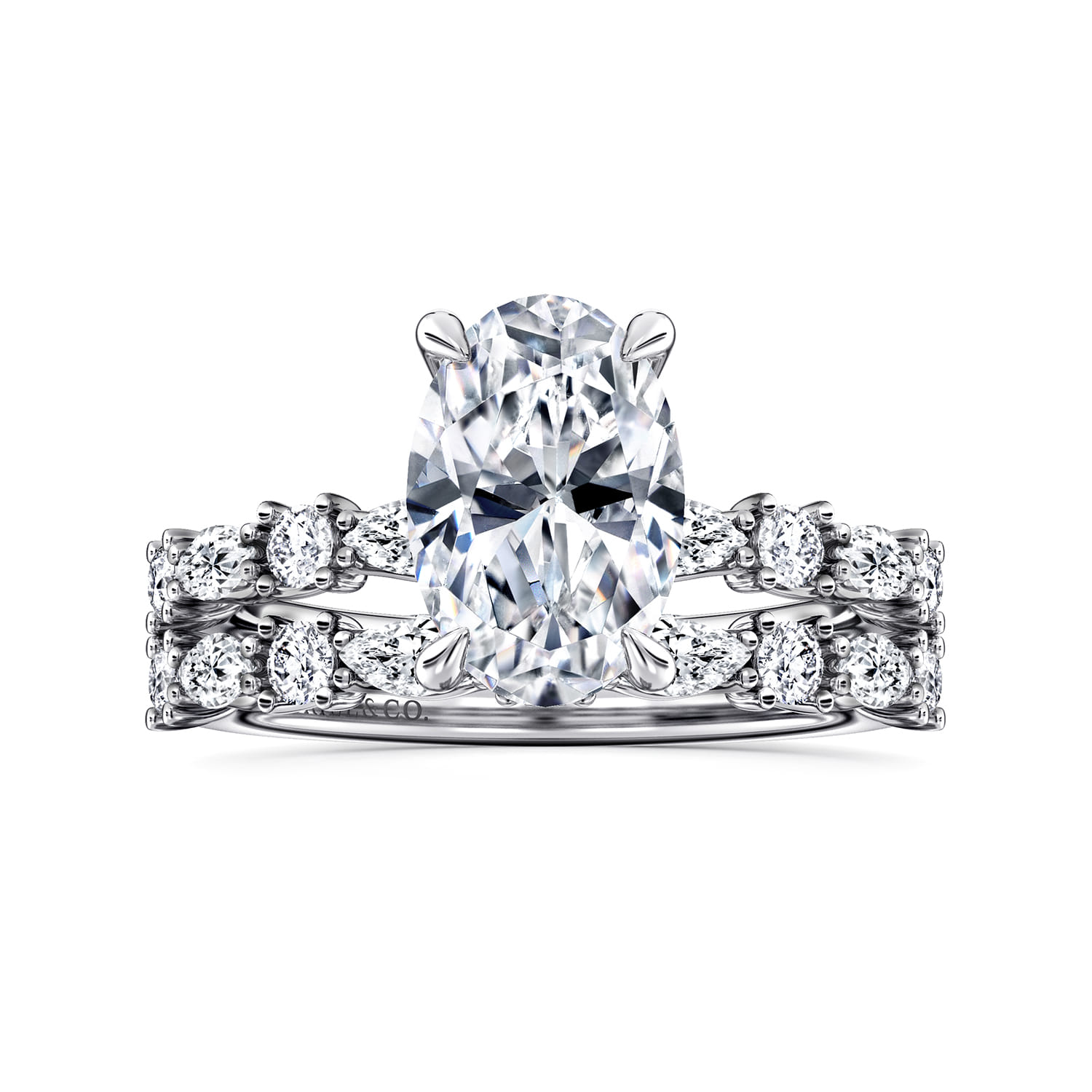 Juliet - 14K White Gold Oval Diamond Engagement Ring - 0.48 ct - Shot 4