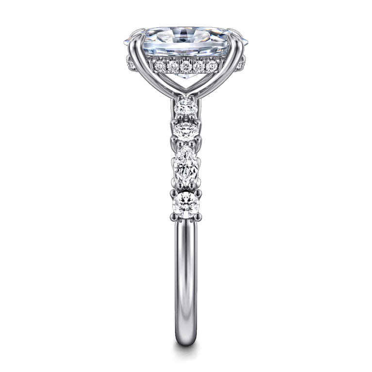 Juliet - 14K White Gold Oval Diamond Engagement Ring - 0.48 ct - Shot 5