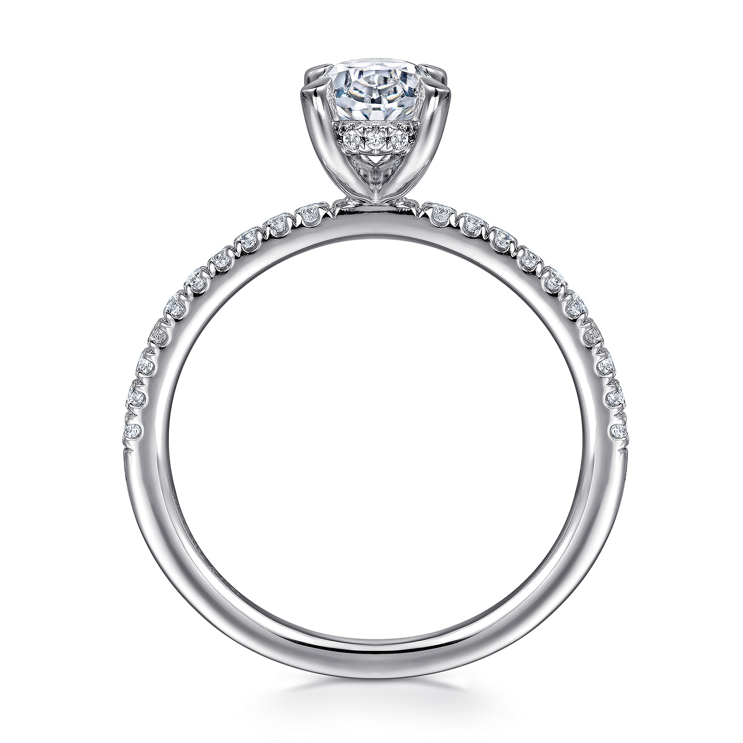 Stasia - 14K White Gold Oval Cut Diamond Engagement Ring - 0.21 ct - Shot 2