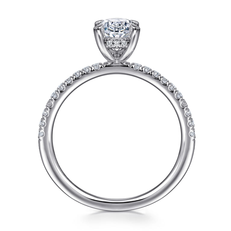 Stasia - 14K White Gold Oval Cut Diamond Engagement Ring - 0.21 ct - Shot 2