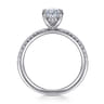 Stasia - 14K White Gold Oval Cut Diamond Engagement Ring - 0.21 ct