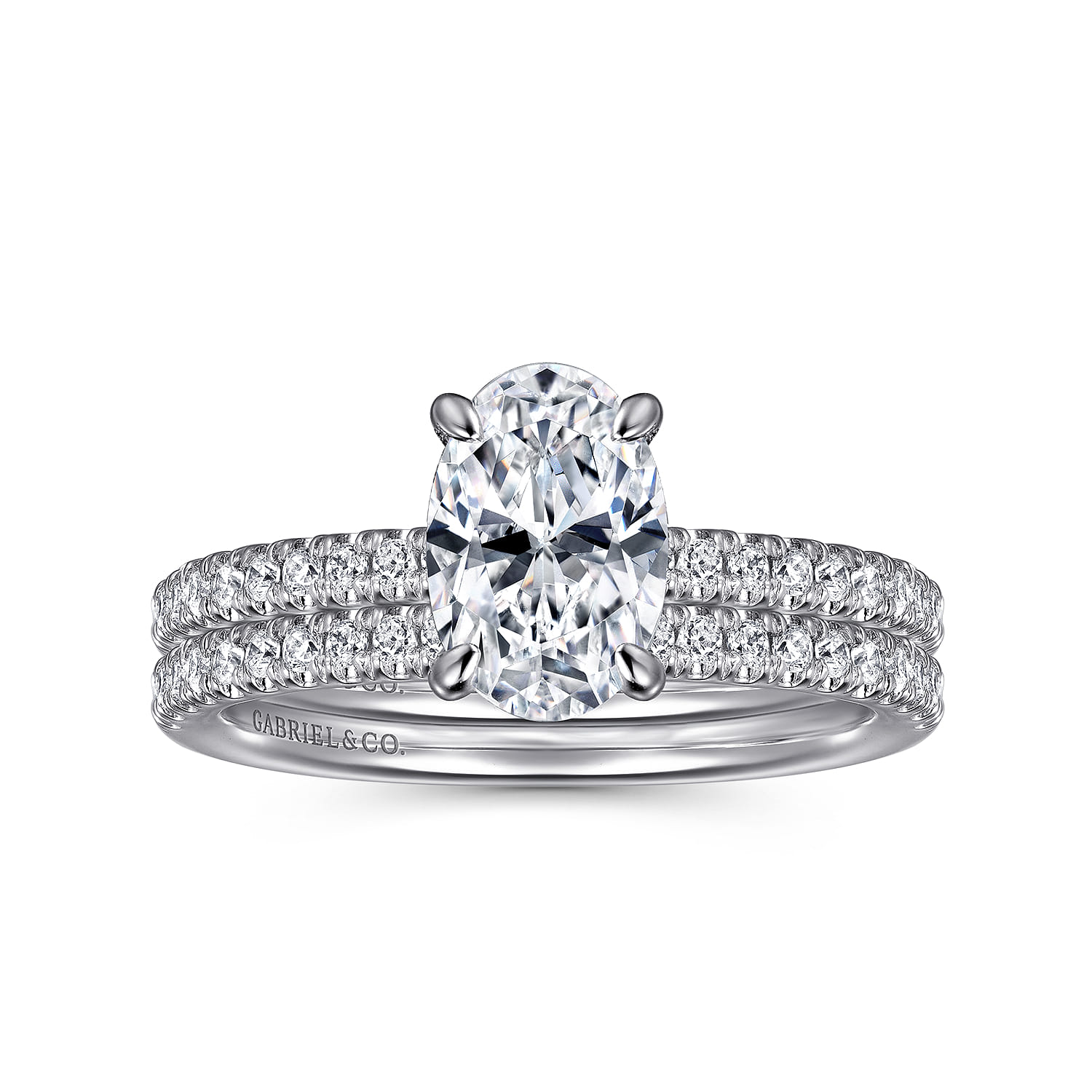 Stasia - 14K White Gold Oval Cut Diamond Engagement Ring - 0.21 ct - Shot 4