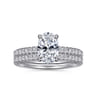 Stasia - 14K White Gold Oval Cut Diamond Engagement Ring - 0.21 ct