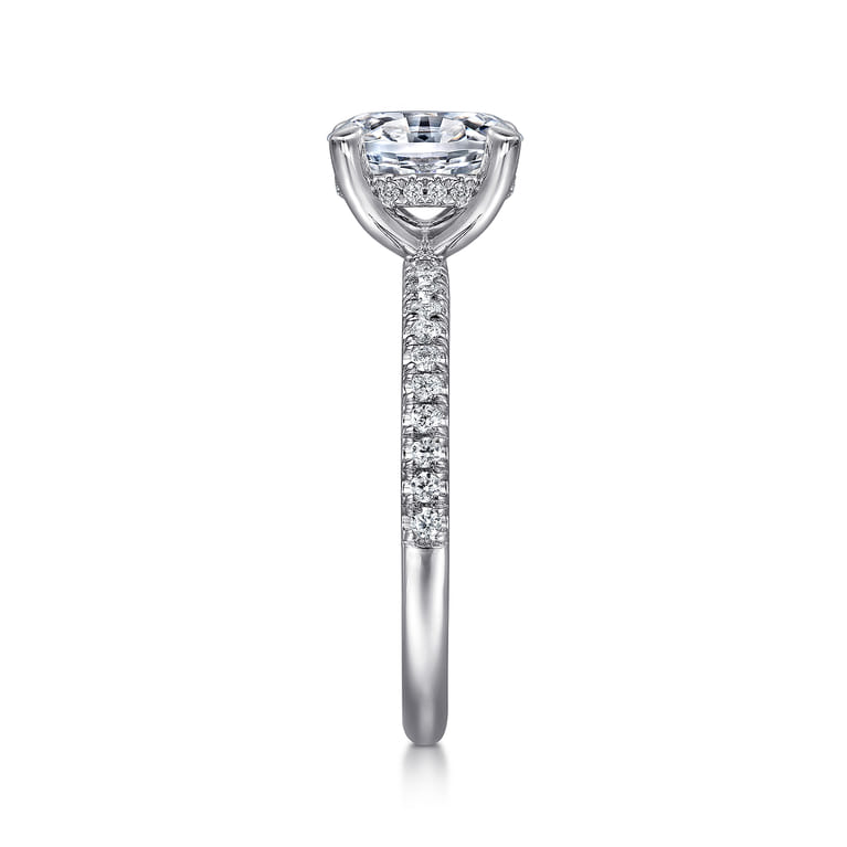 Stasia - 14K White Gold Oval Cut Diamond Engagement Ring - 0.21 ct - Shot 5