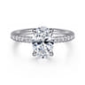 Stasia - 14K White Gold Oval Diamond Engagement Ring - 0.23 ct