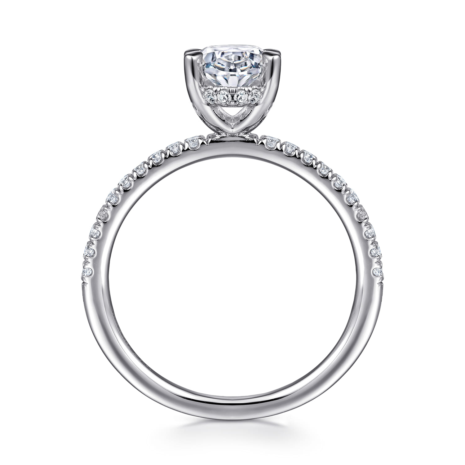 Stasia - 14K White Gold Oval Diamond Engagement Ring - 0.23 ct - Shot 2