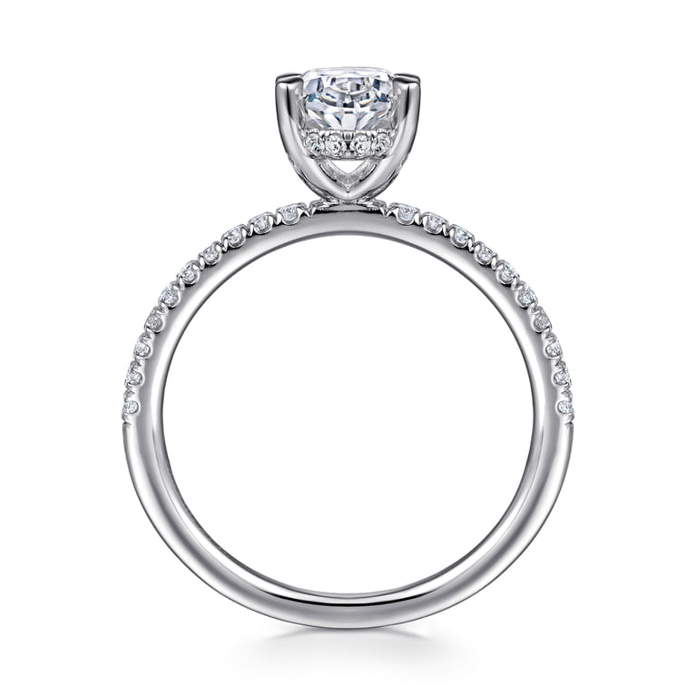 Stasia - 14K White Gold Oval Diamond Engagement Ring - 0.23 ct - Shot 2
