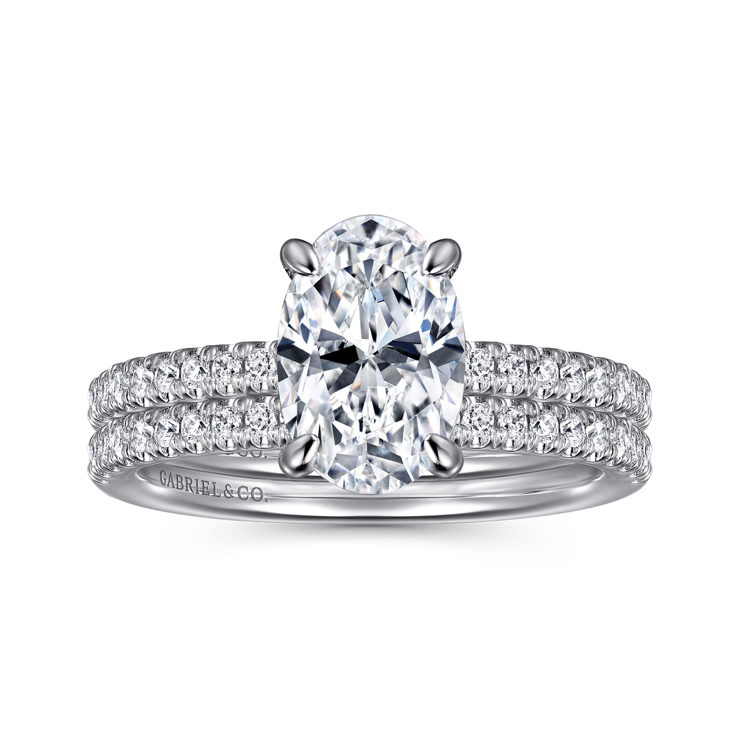 Stasia - 14K White Gold Oval Diamond Engagement Ring - 0.23 ct - Shot 4