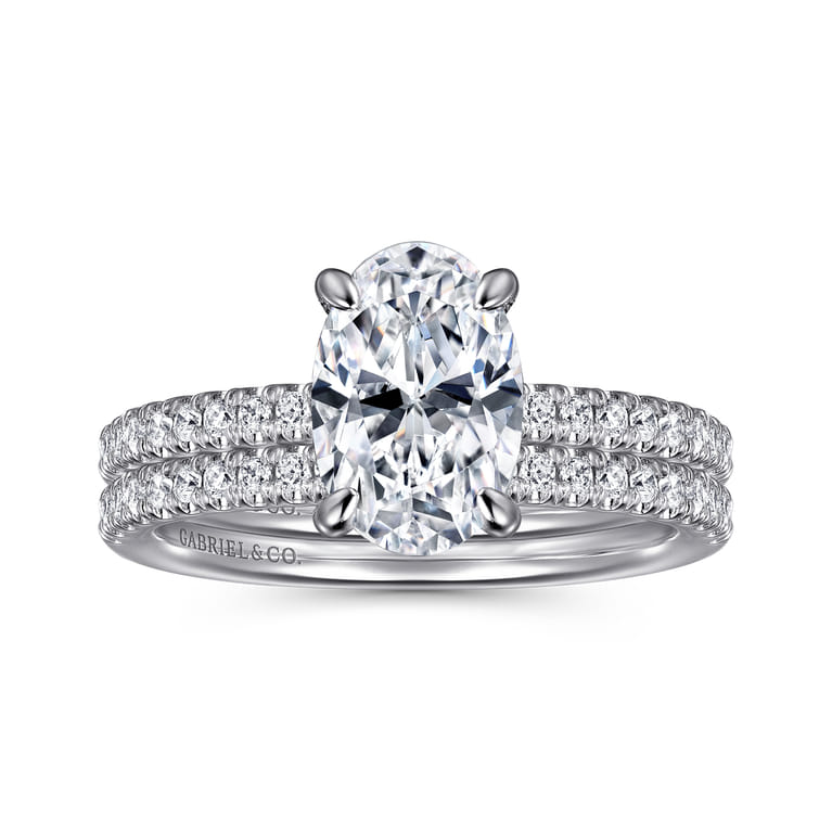 Stasia - 14K White Gold Oval Diamond Engagement Ring - 0.23 ct - Shot 4