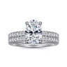 Stasia - 14K White Gold Oval Diamond Engagement Ring - 0.23 ct