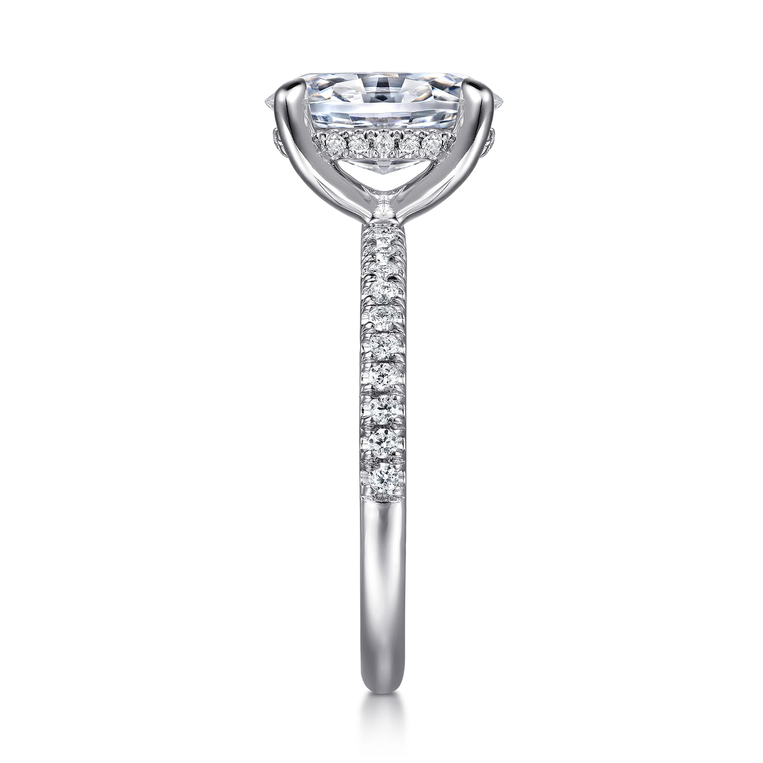 Stasia - 14K White Gold Oval Diamond Engagement Ring - 0.23 ct - Shot 5