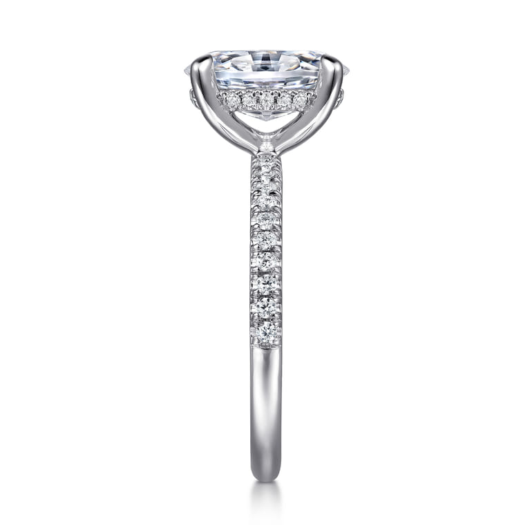 Stasia - 14K White Gold Oval Diamond Engagement Ring - 0.23 ct - Shot 5