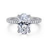Stasia - 14K White Gold Oval Cut Diamond Engagement Ring - 0.3 ct