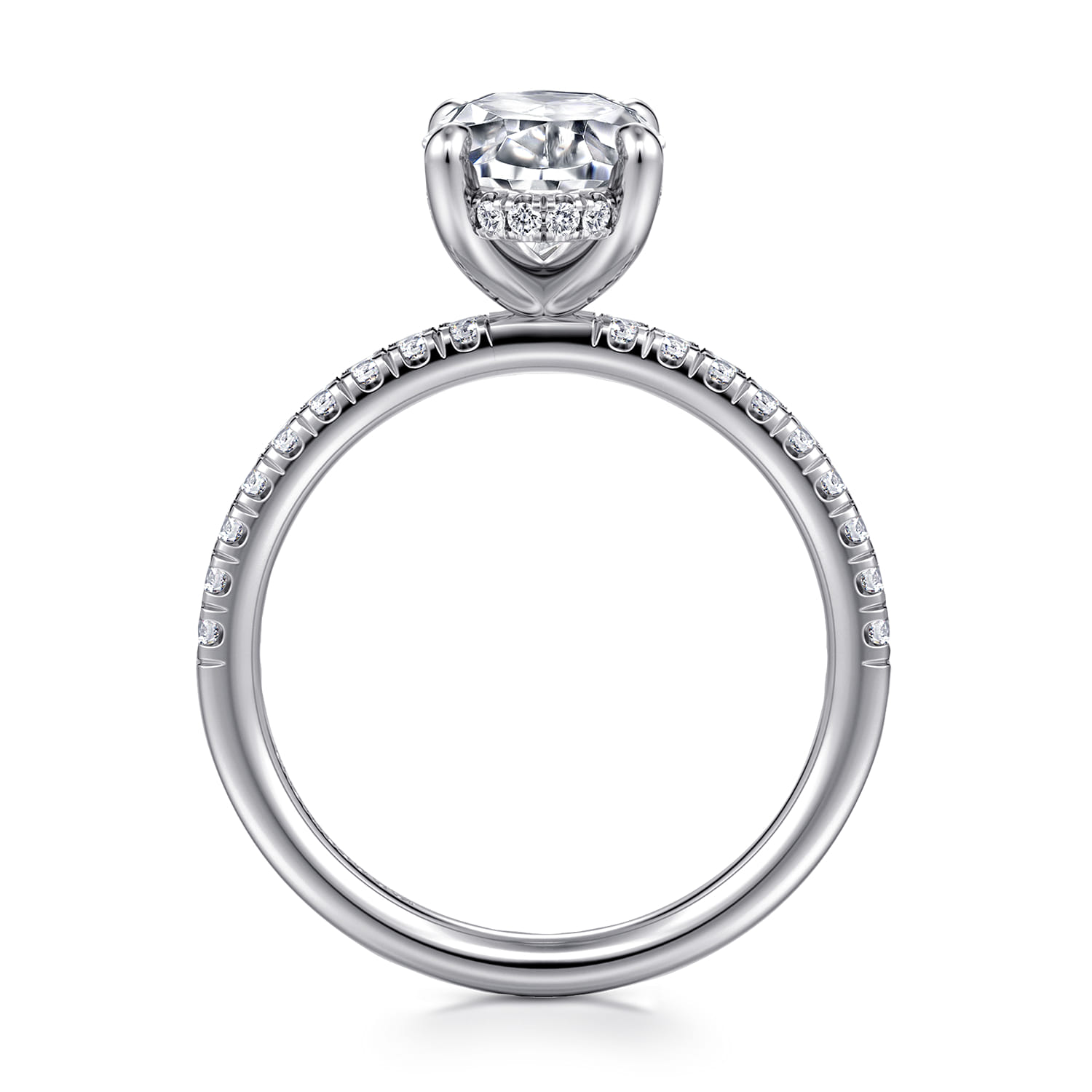 Stasia - 14K White Gold Oval Cut Diamond Engagement Ring - 0.3 ct - Shot 2