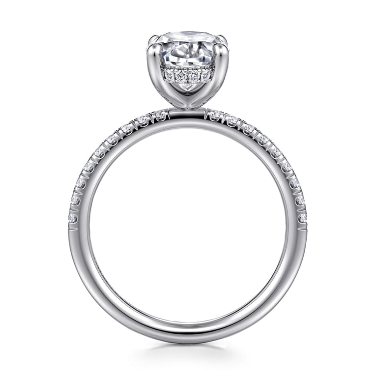 Stasia - 14K White Gold Oval Cut Diamond Engagement Ring - 0.3 ct - Shot 2