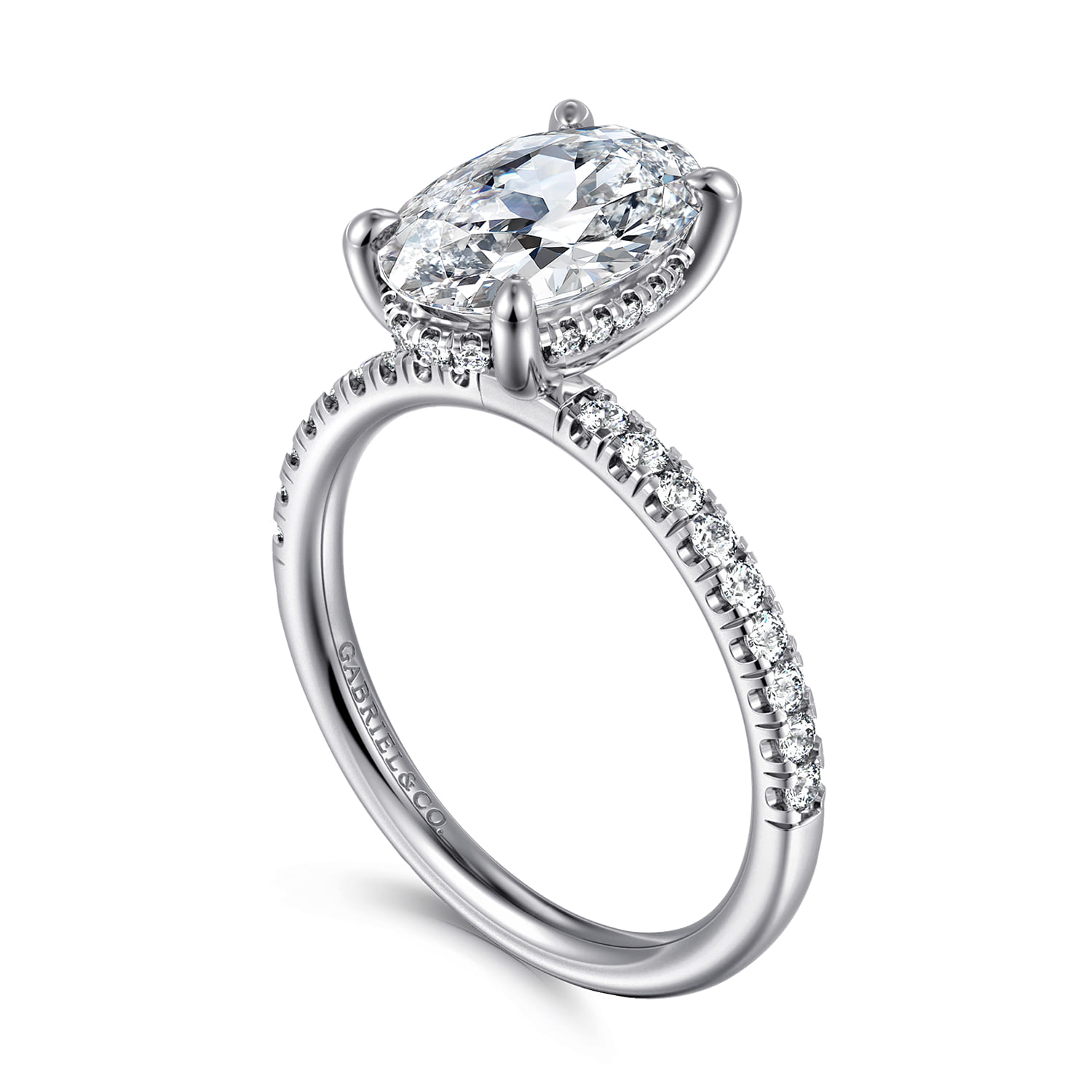 Stasia - 14K White Gold Oval Cut Diamond Engagement Ring - 0.3 ct - Shot 3
