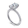 Stasia - 14K White Gold Oval Cut Diamond Engagement Ring - 0.3 ct