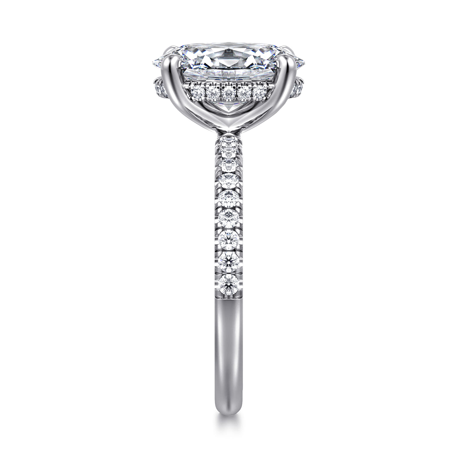 Stasia - 14K White Gold Oval Cut Diamond Engagement Ring - 0.3 ct - Shot 4