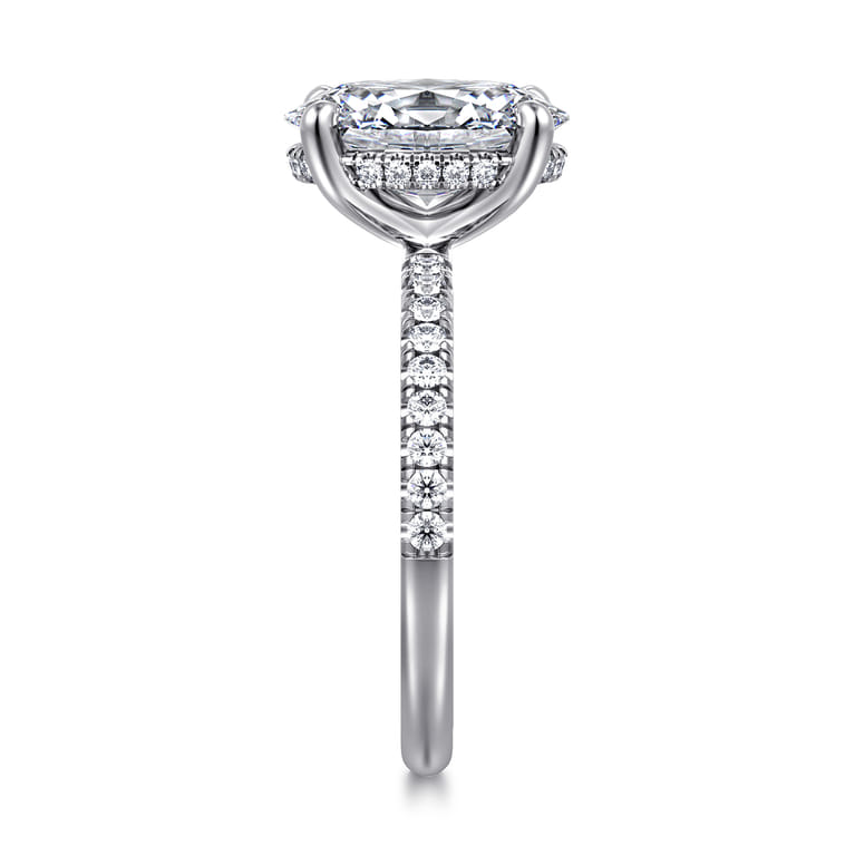 Stasia - 14K White Gold Oval Cut Diamond Engagement Ring - 0.3 ct - Shot 4