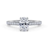 Abbie - 14K White Gold Oval Cut Diamond Engagement Ring - 0.21 ct