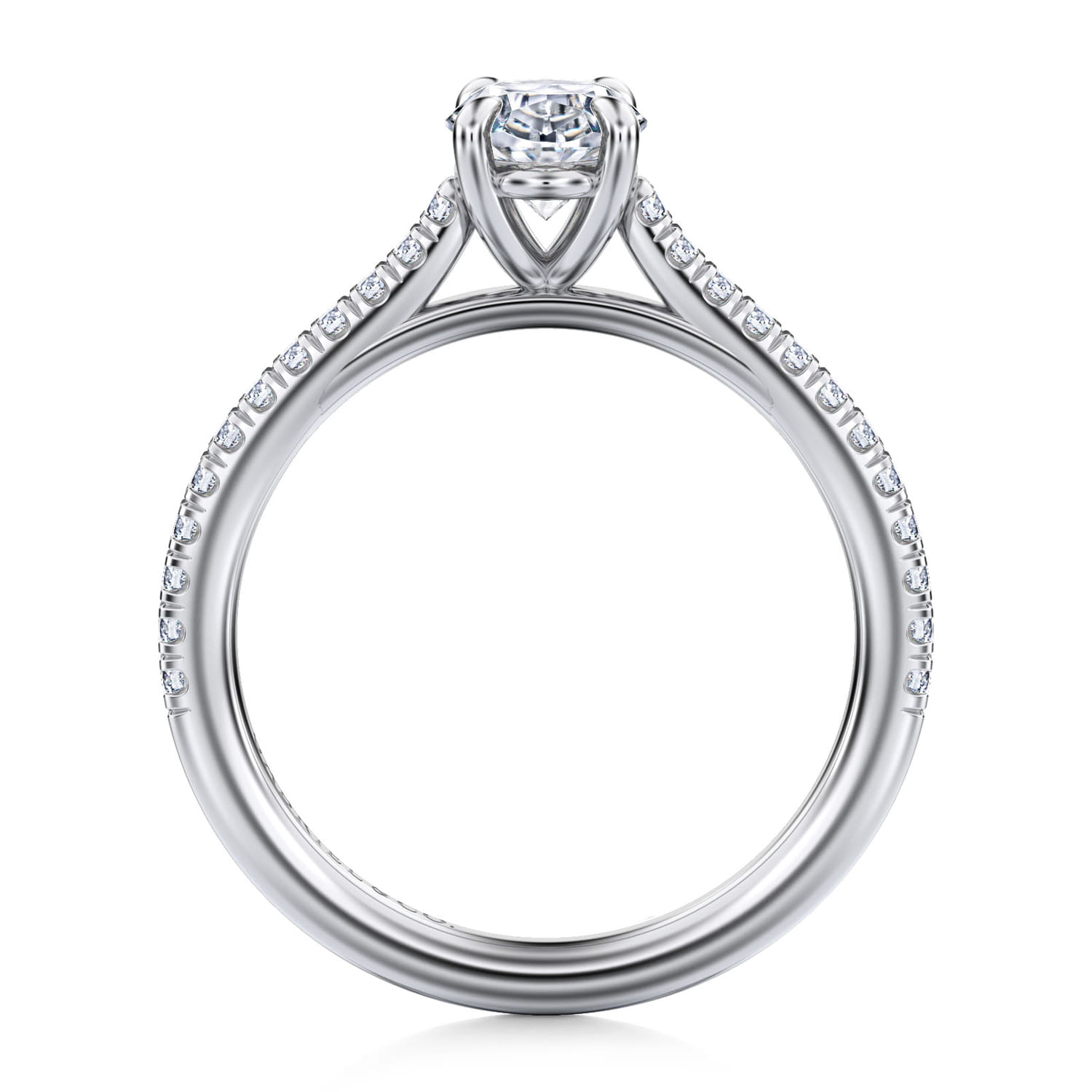 Abbie - 14K White Gold Oval Cut Diamond Engagement Ring - 0.21 ct - Shot 2