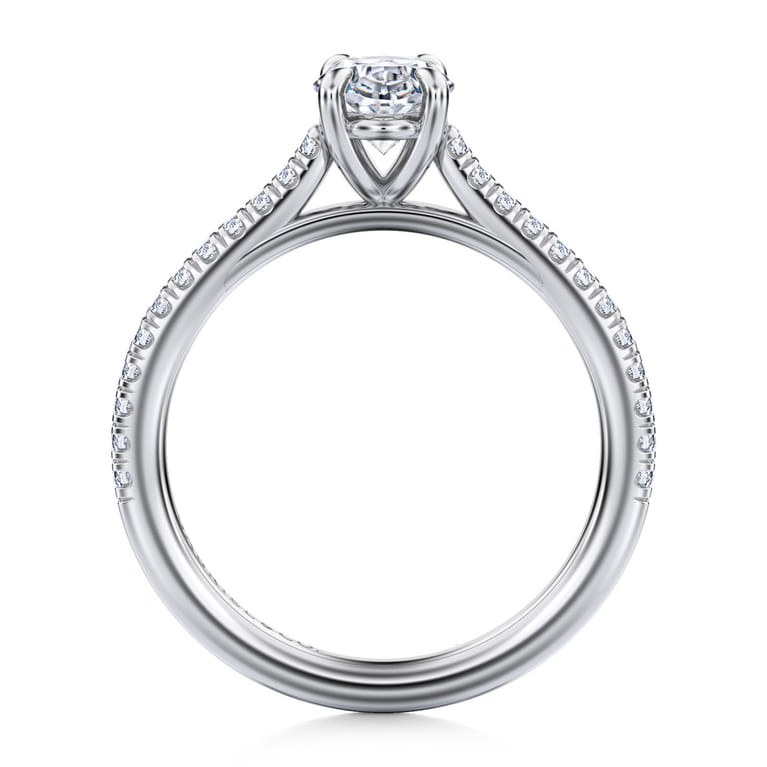 Abbie - 14K White Gold Oval Cut Diamond Engagement Ring - 0.21 ct - Shot 2