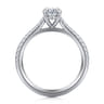 Abbie - 14K White Gold Oval Cut Diamond Engagement Ring - 0.21 ct