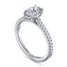 Abbie - 14K White Gold Oval Cut Diamond Engagement Ring - 0.21 ct