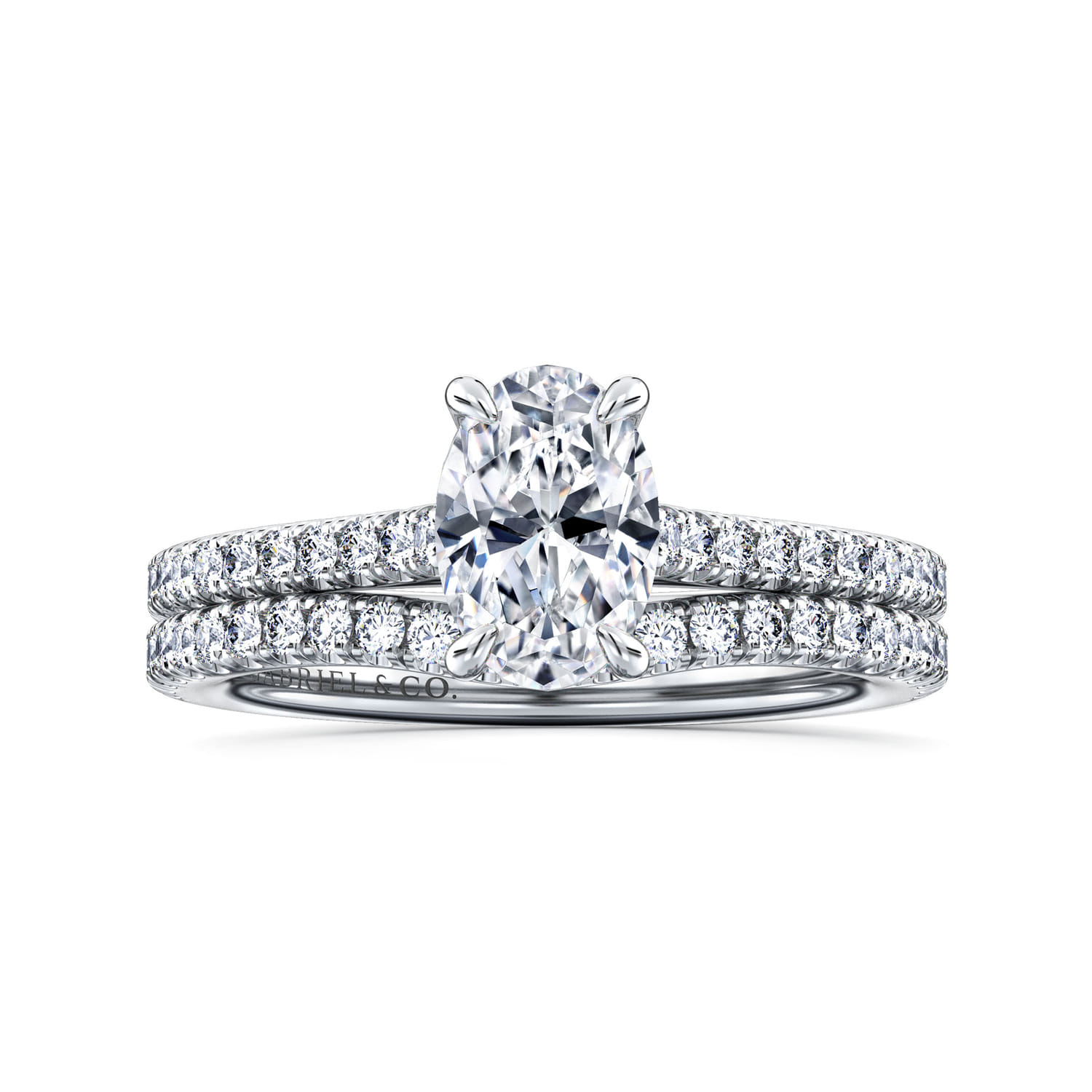Abbie - 14K White Gold Oval Cut Diamond Engagement Ring - 0.21 ct - Shot 4