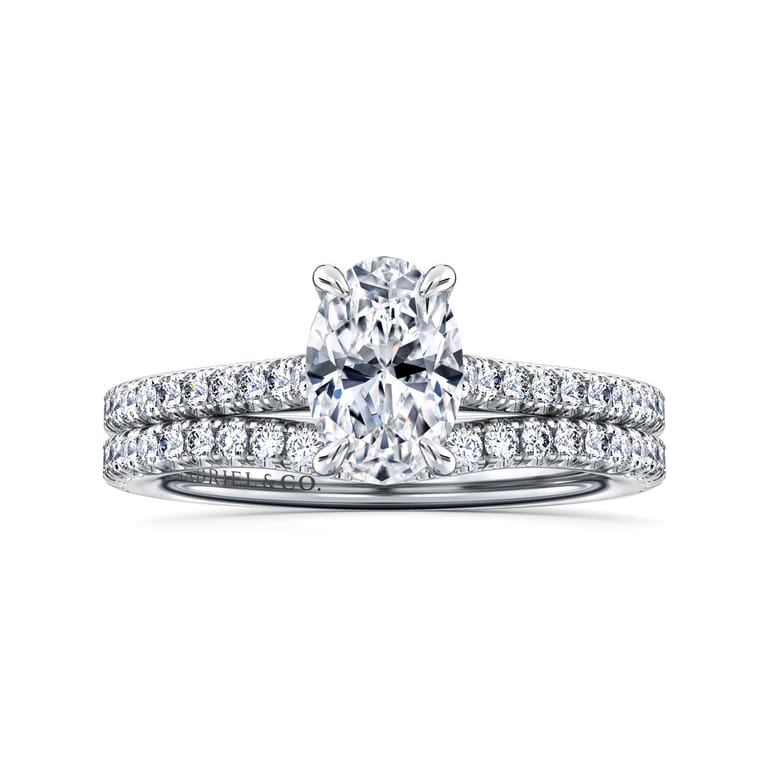 Abbie - 14K White Gold Oval Cut Diamond Engagement Ring - 0.21 ct - Shot 4