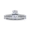 Abbie - 14K White Gold Oval Cut Diamond Engagement Ring - 0.21 ct