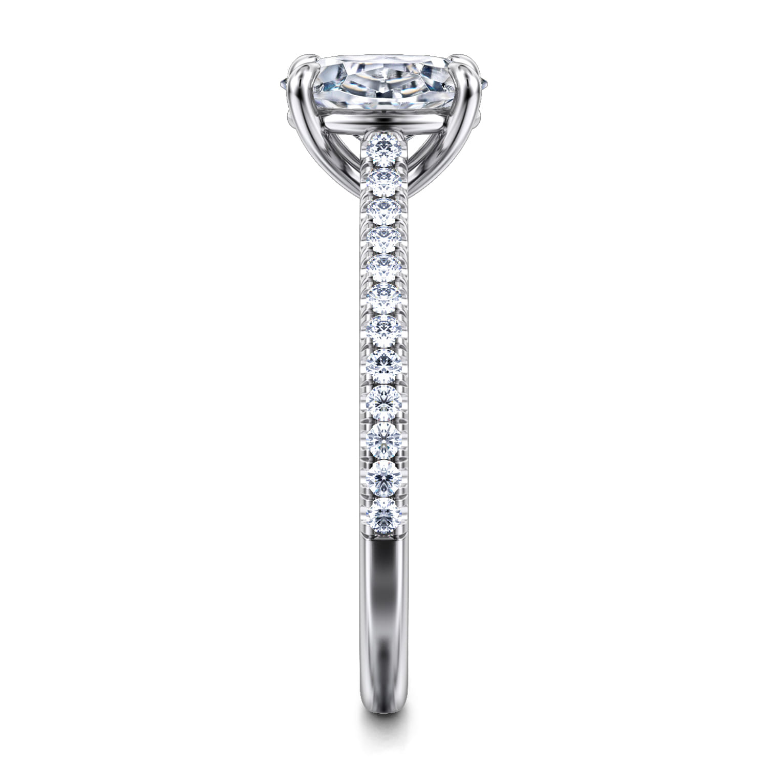Abbie - 14K White Gold Oval Cut Diamond Engagement Ring - 0.21 ct - Shot 5