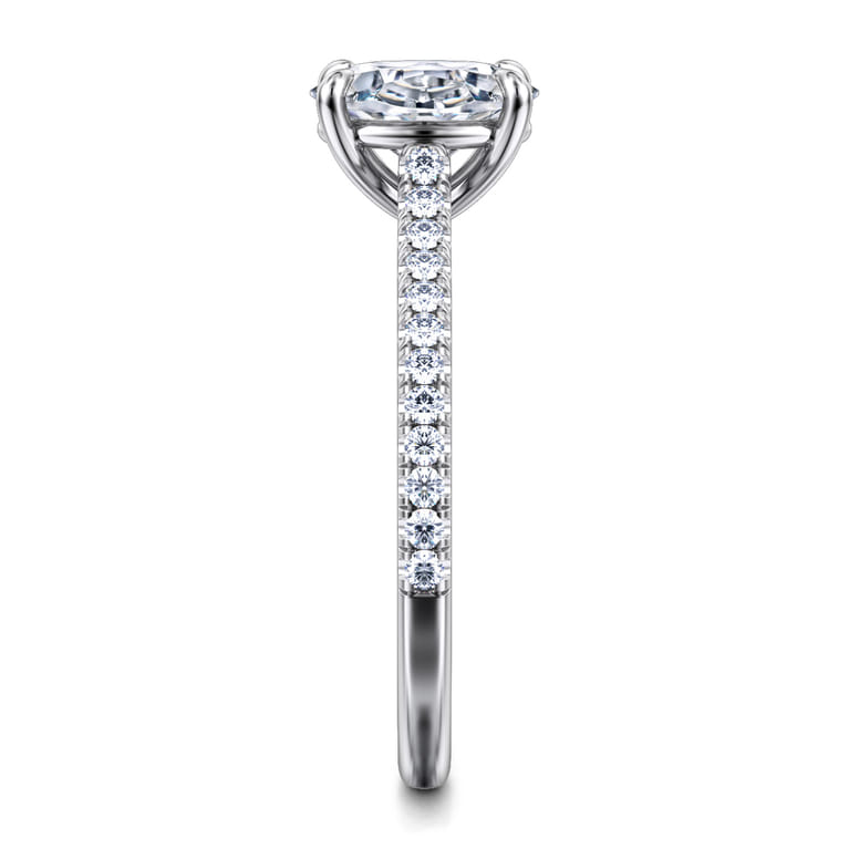 Abbie - 14K White Gold Oval Cut Diamond Engagement Ring - 0.21 ct - Shot 5