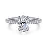 Abbie - 14K White Gold Oval Diamond Engagement Ring - 0.21 ct