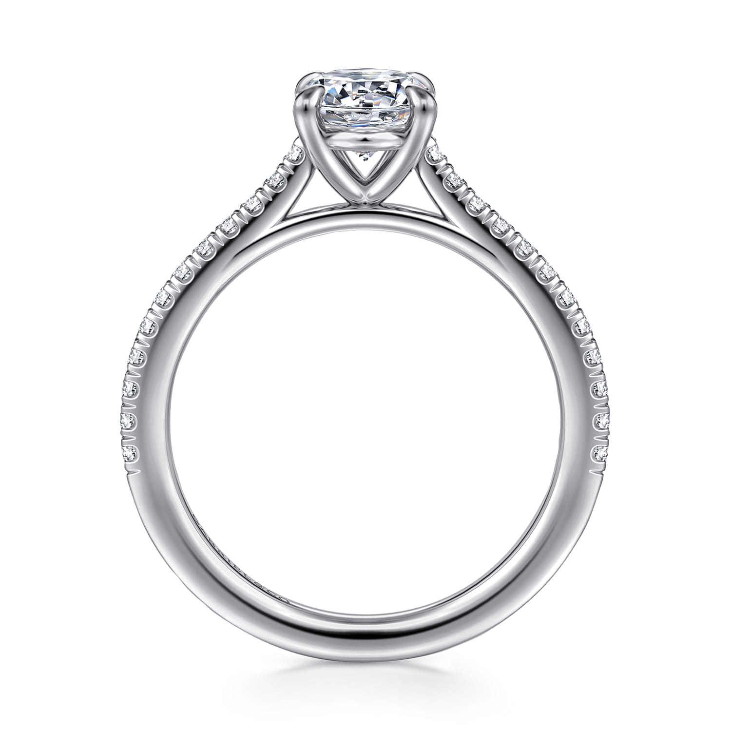 Abbie - 14K White Gold Oval Diamond Engagement Ring - 0.21 ct - Shot 2