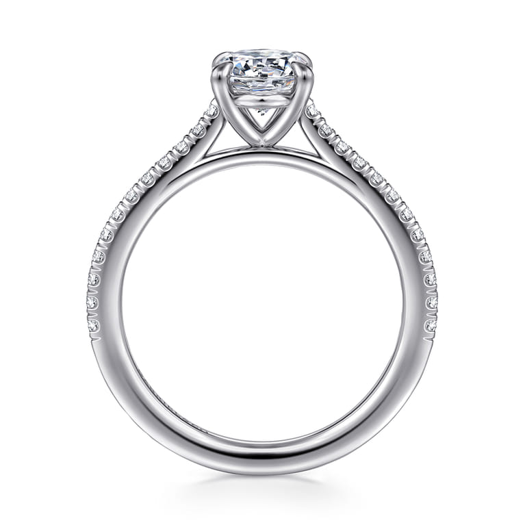 Abbie - 14K White Gold Oval Diamond Engagement Ring - 0.21 ct - Shot 2