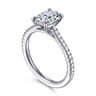 Abbie - 14K White Gold Oval Diamond Engagement Ring - 0.21 ct